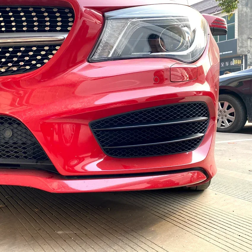 Fog Light Cover Grille Front Bumper For Mercedes Benz CLA Class C117 CLA200 250 CLA45 AMG 2012-2019 Grill Grid Sticker Body Kit