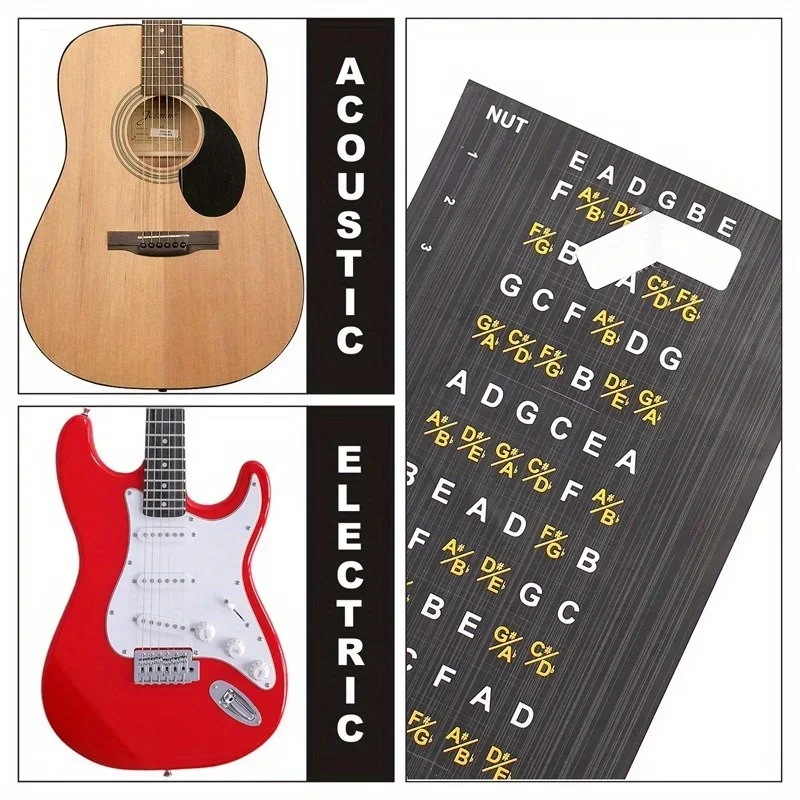 Guitar Stickers Scales Notes Decals Learning Label Guitar Stickers Guitar Stringed Instruments Classic Acoustic Electric Guitar