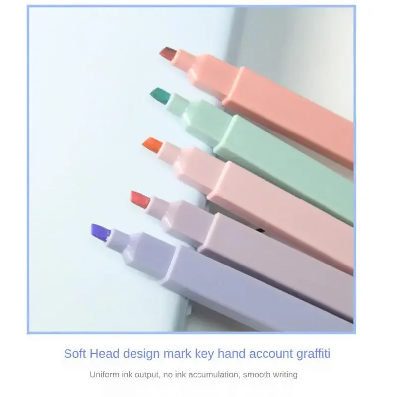 Pastel Color Highlighter Pen Double tip Marker Pens Fluorescent Pen Drawing Highlighters Cute Stationery School Supplies