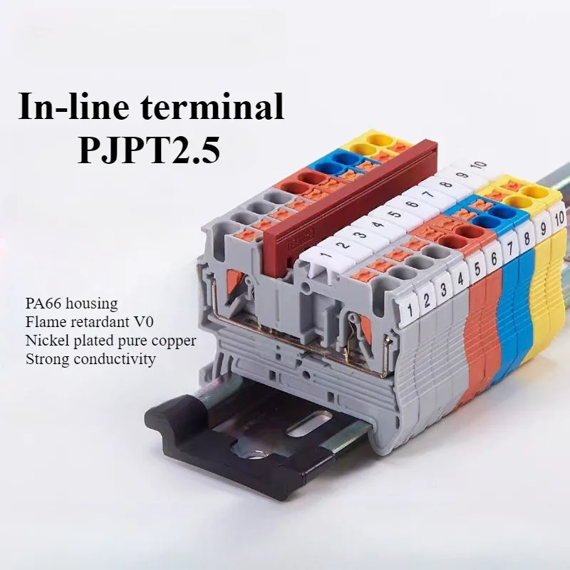 10 Stück Din Rail Klemmen block pt-2,5 Klemmenst ecker feder schrauben loser elektrischer Draht leiter klemmen block pt 2,5