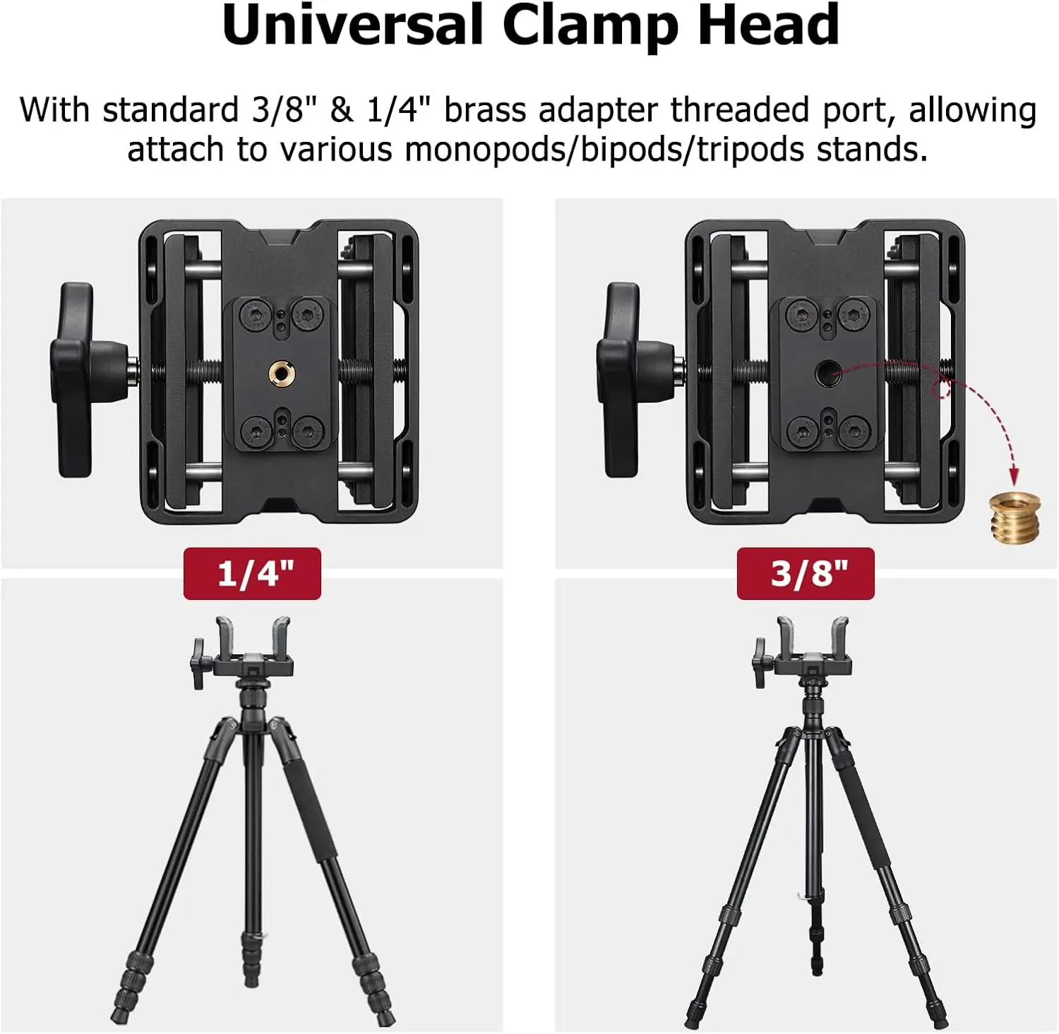 المشبك بقية الرأس العالمي المشبك رئيس البناء خفيفة الوزن ل Monopod ترايبود Bipod حامل للممارسات وفي الهواء الطلق · رائجة البيع #1