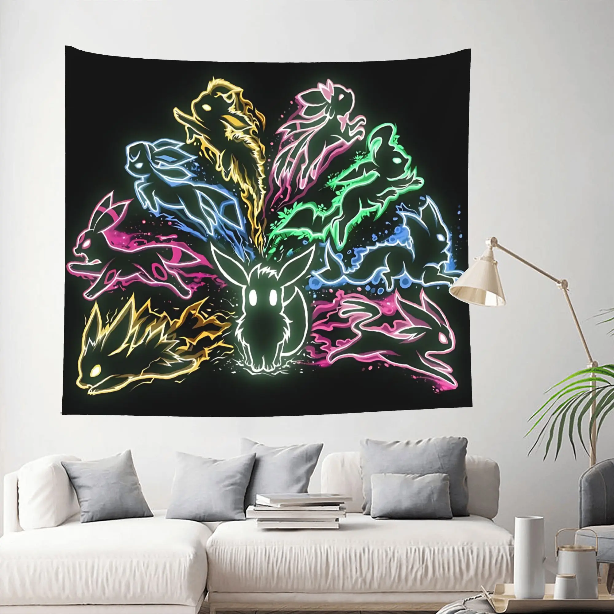 Pokemon Eevee Eeveelution Customized Cutecore Tapestry  Wall Hanging Blanket Tapestry Home Decor Items Wall Decorations