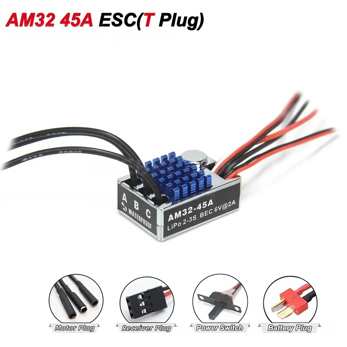 1/12 RC MN Auto MN82 MN99 MN168 MN78 Upgrade Kit 2322 2600KV 3500KV Borstelloze Motor AM32 45A ESC SM3.0/T Plug Model DIY Onderdelen