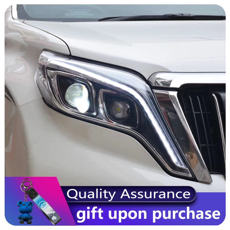 

Фара в сборе для Toyota Prado 2014-2017 LC150, светодиодные DRL, пара аксессуаров для передних фонарей, сигнальные инструменты, головные фонари