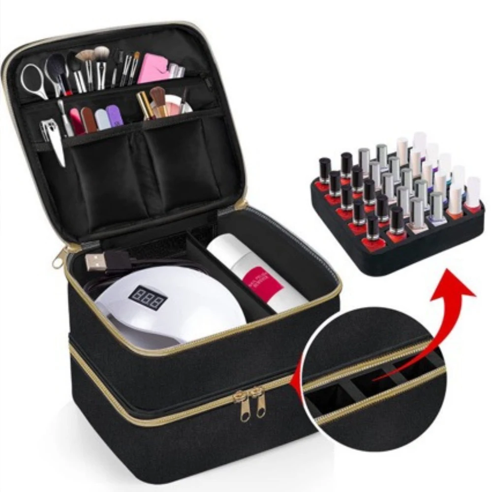 

Nail polish and nail art storage box, two-layer nail polish storage bag, convenient bag for makeup artists to carry