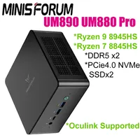MINISFORUM UM890 UM880 Pro Ryzen 9 8945HS Ryzen 7 8845HS Mini PC Windows 11 DDR5 32GB 1TB PCie 4.0 SSD Oculink Gaming Mini PC