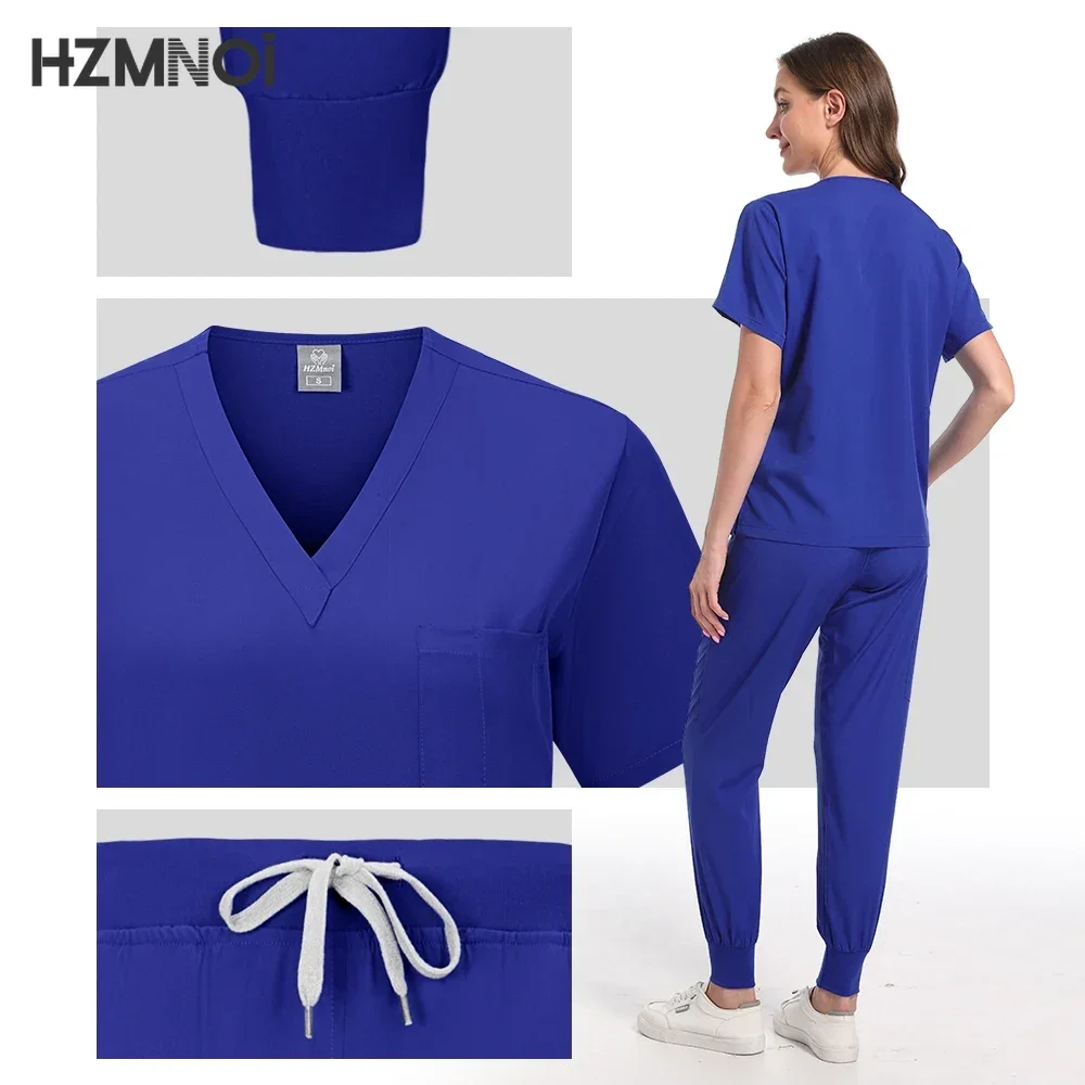 Classic Nurse Scrubs Set Men Woman Nurse Accessories Medical Uniform Surgical Dental Clinical Top Pants Lab Workwear Clothes