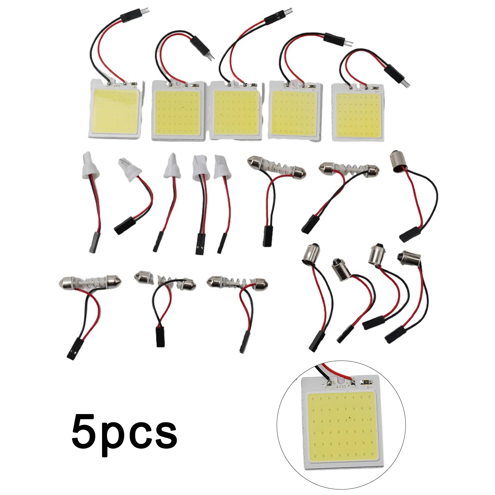 자동차 인테리어 COB LED 패널 조명 패널 어댑터, 백색 전구 돔 램프, 내구성 경량 48 Cob LED