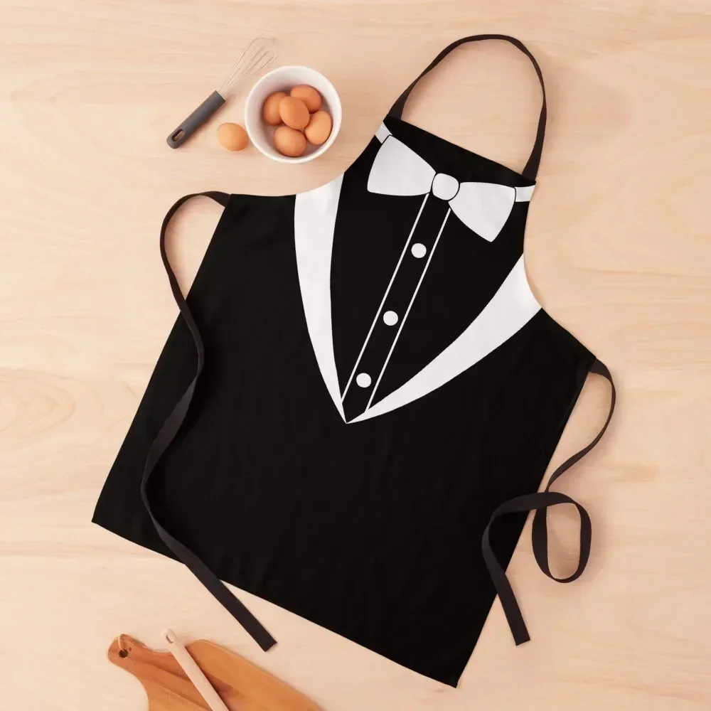 

Bow tie White tuxedo suit 2023 Apron Chef jacket men Women's Home Clothes Chef Uniform For Men Cute Kitchen Apron