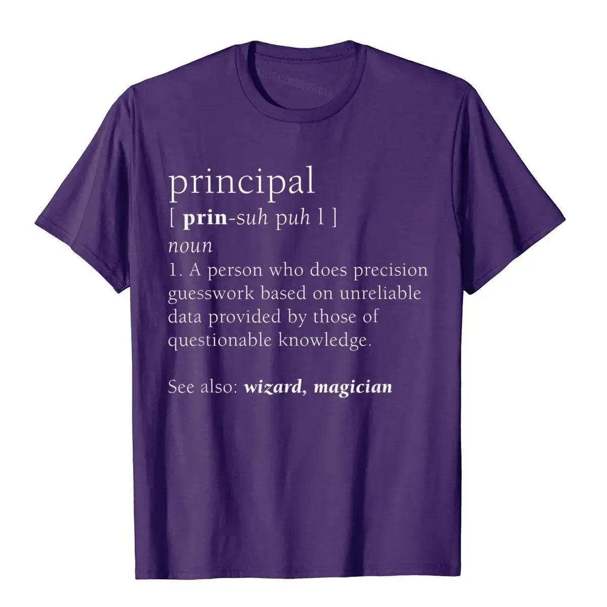 Principal Definition Funny Cute Back To School Gift T-Shirt Top T-Shirts Printed On Prevailing Cotton Tees Funny For Men