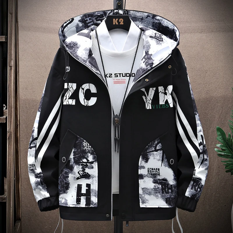 

Pop Arrival Nice Spring Autumn Tops Casual Hooded Jackets Streetwear Coats For Youth Men's Windbreaker Plus Size M-4XL Clothing