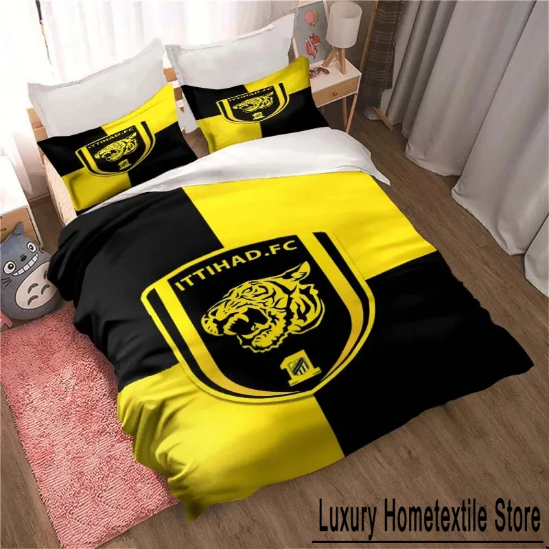 

Al-Ittihad Club Jeddah Football, комплект постельного белья в Саудовской Аравии, милый пододеяльник, покрывало на кровать с наволочкой на заказ