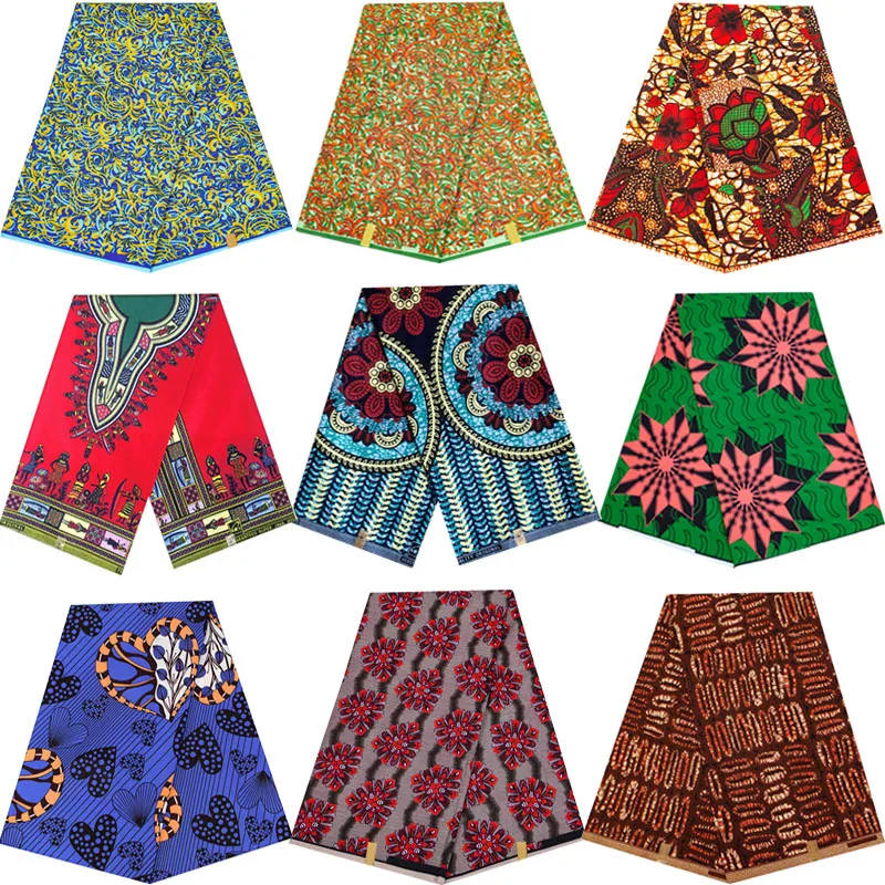 

African Ankara Prints Wax Fabric Batik Tissu Loincloth Sewing Wedding Dress DIY Material Patchwork Pagne by Yard 100% Polyester