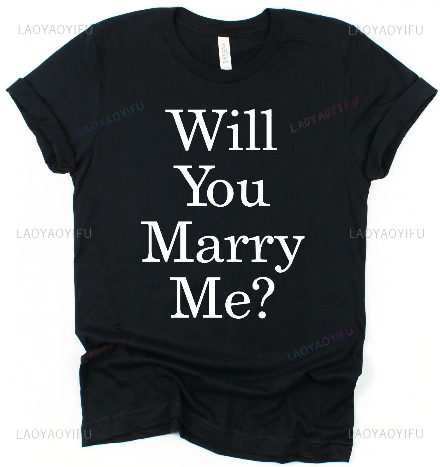 Will You Marry Me Graphic T Shirts Valentines Day Proposal Romantic Girlfriend Boyfriend High Quality Cotton T-shirt Woman Man