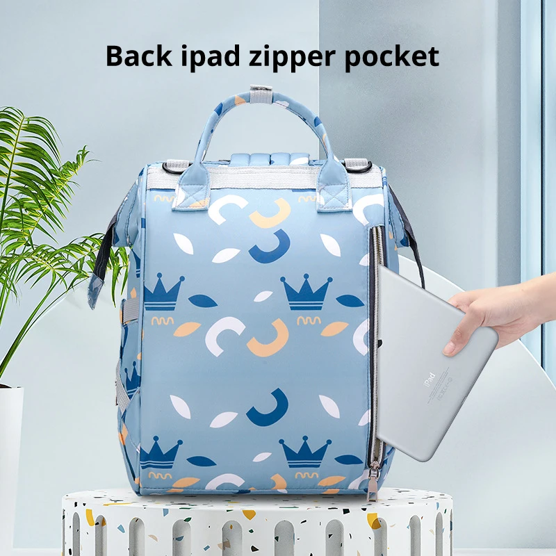 Bolsa de mamá de gran capacidad para viajes al aire libre, bolsa multifuncional para madre y bebé, nueva mochila impresa