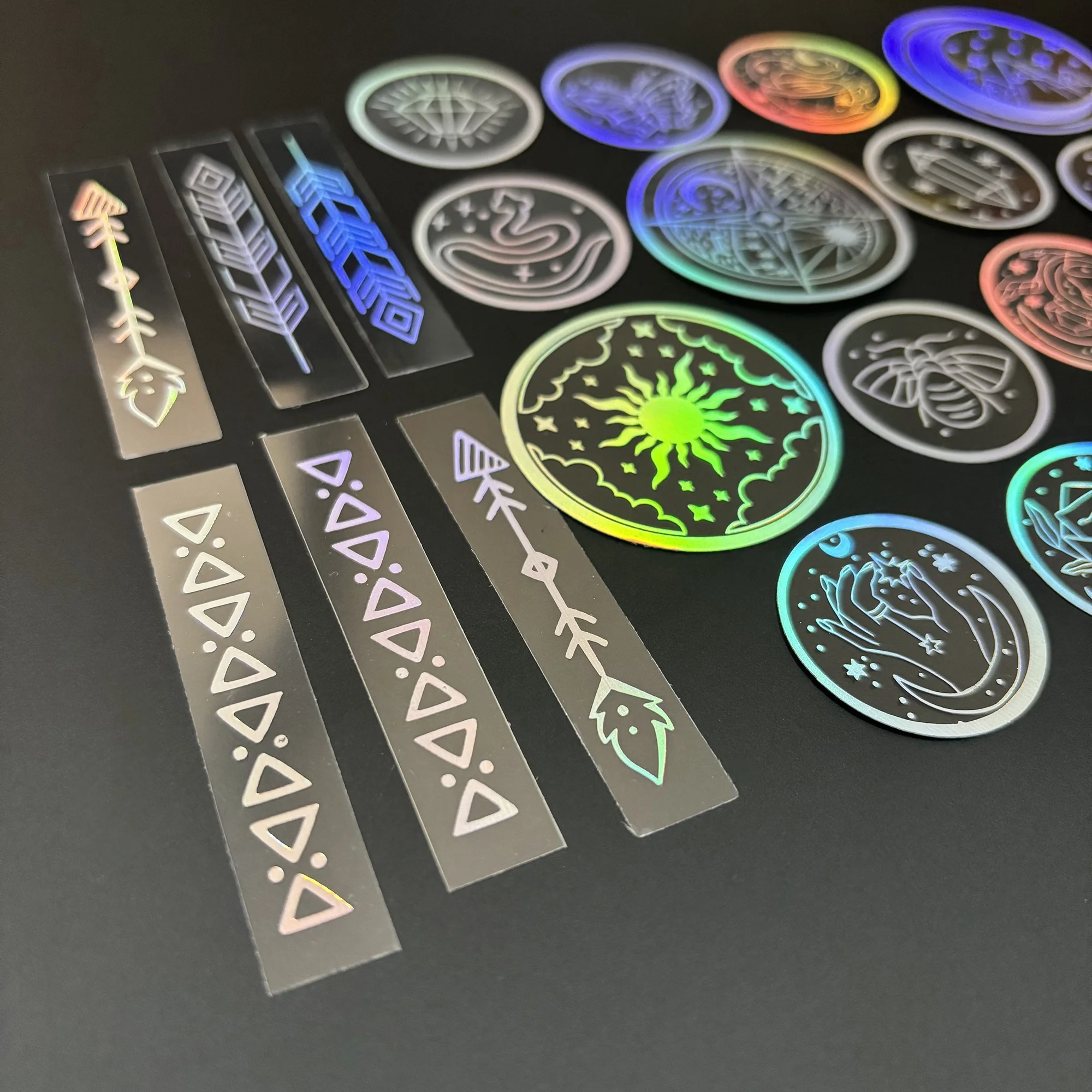 70 PCS Transparent PET Stickers with Holographic Silver Designs – Perfect for DIY, Bujo, Phone Cases, Windows & More