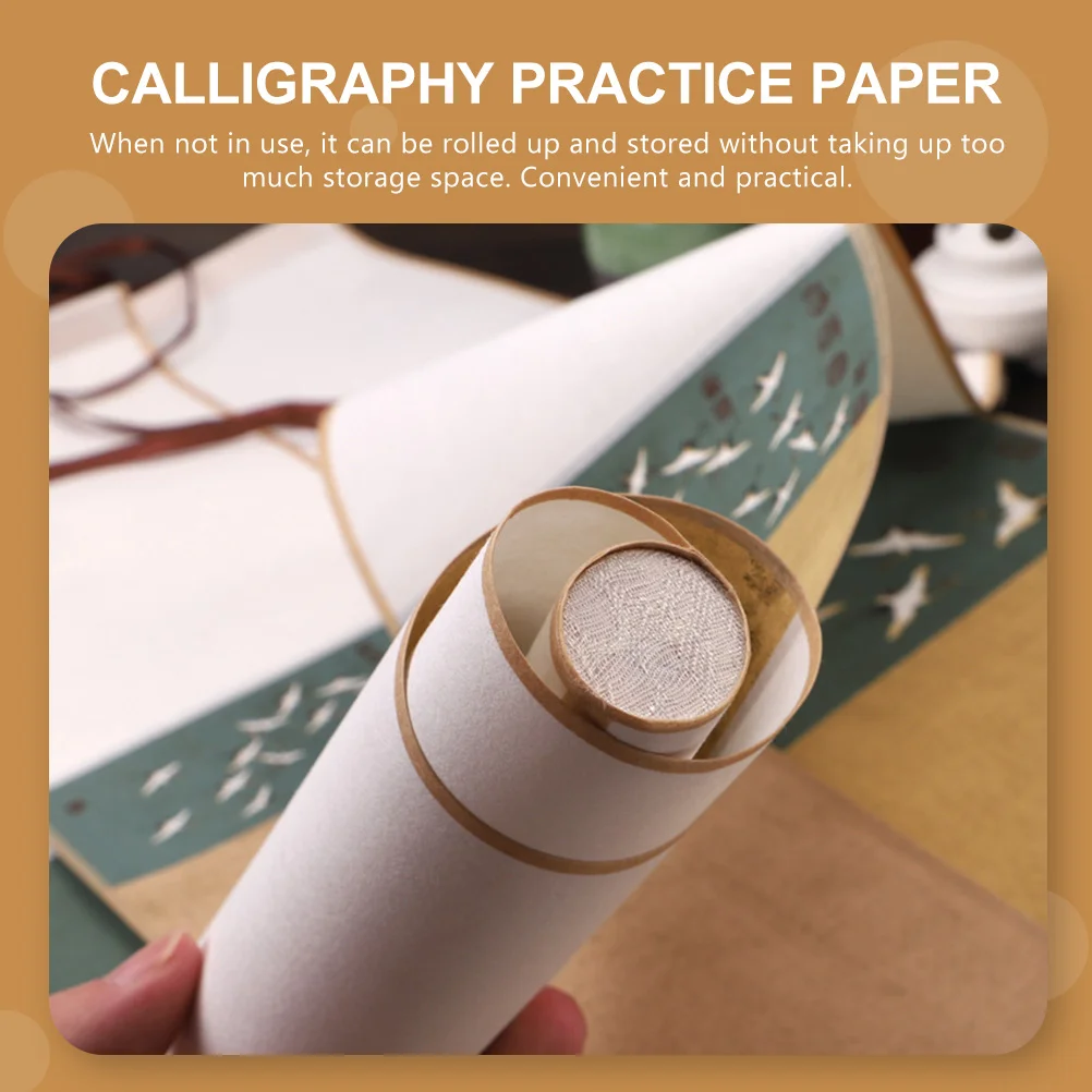 Blank Framed Picture Wall Scroll Calligraphy Paper Brush Pens Painting Mat Reel