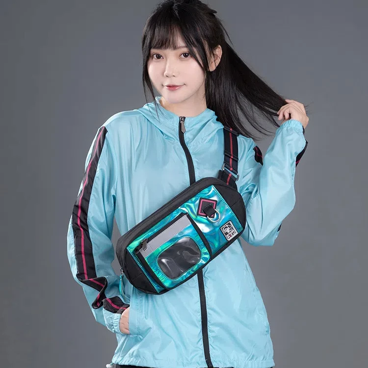 moeyu 2024 New Anime Hatsune Miku Figure kawaii Model Toys outdoors Running series Chest bag crossbody bag Cosplay props Gifts