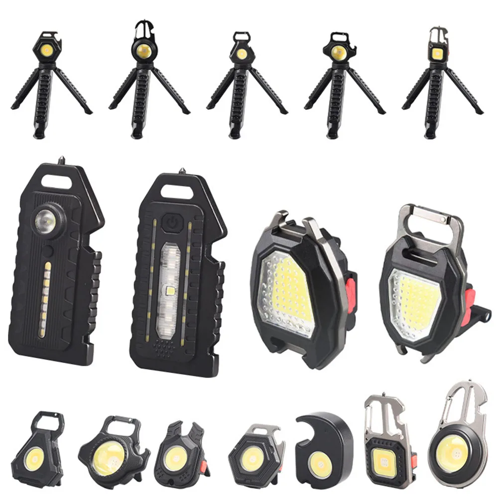 Portachiavi luce multifunzione portatile luce USB Mini COB LED torcia ricaricabile luce di emergenza lavoro all'aperto luce da campeggio