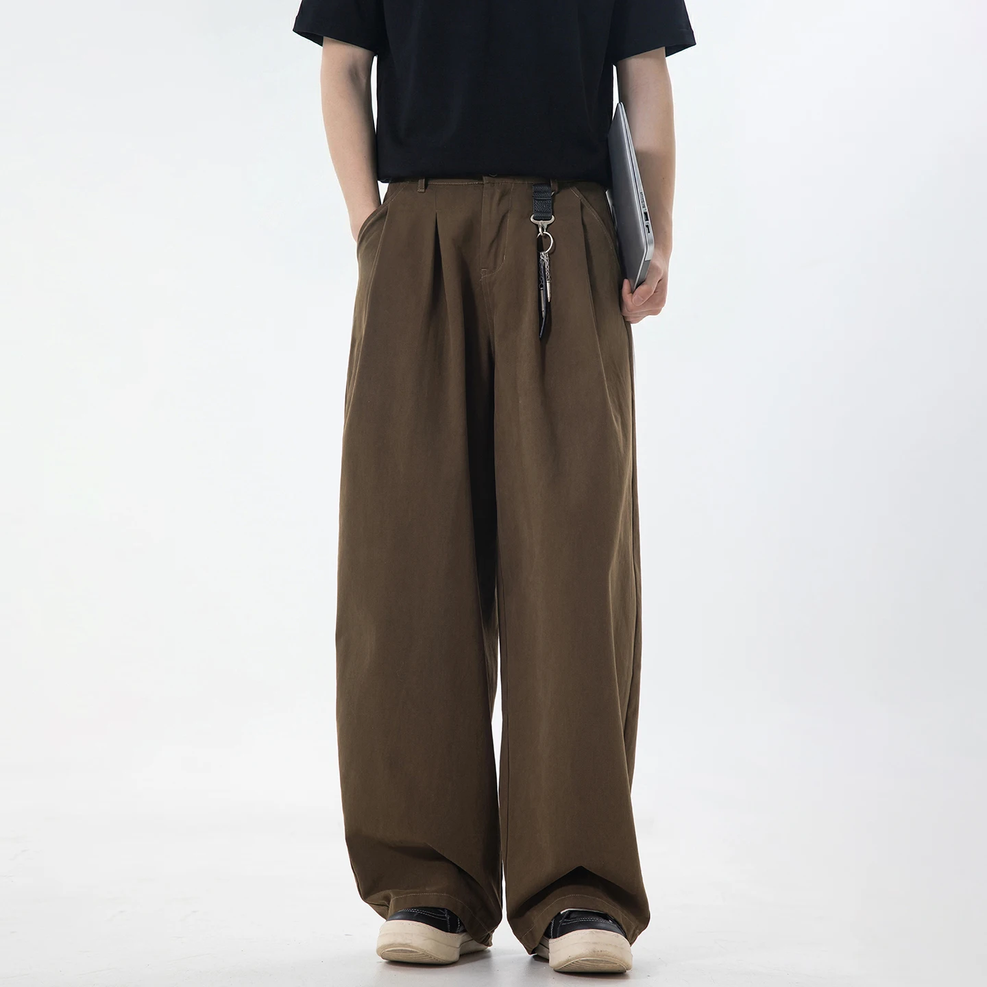 Man Cityboy Baggy Trousers Men Japanese Korean Streetwar Fashion Vintage Pure Cotton Loose Casual Wide Leg Straight Pants