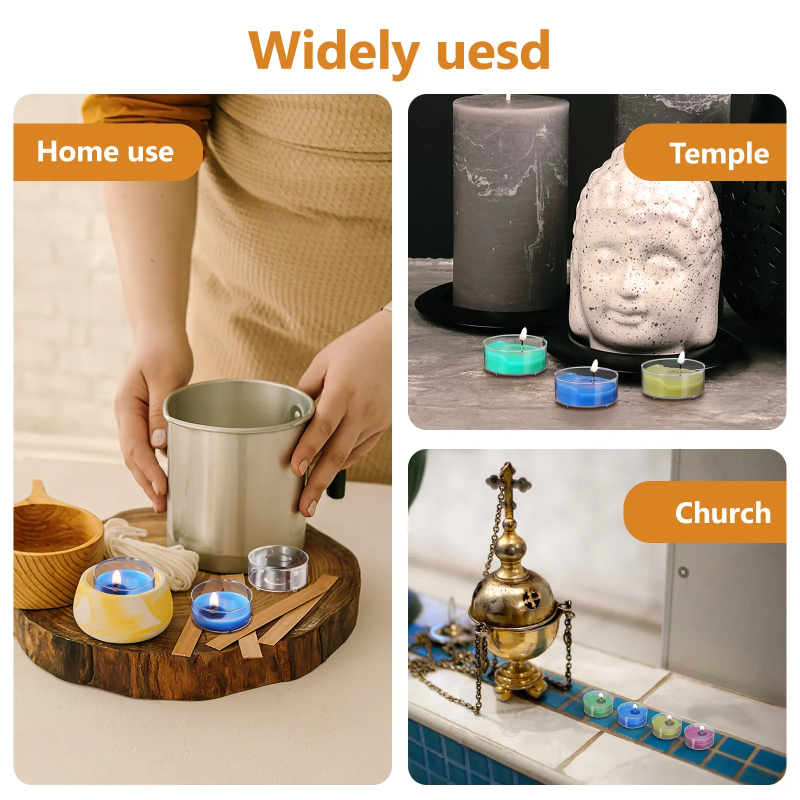 100Pcs Clear Holder Bulk Plastic Votive Cups Premium Material Steady Base for Temple Church Indoor Outdoor Use