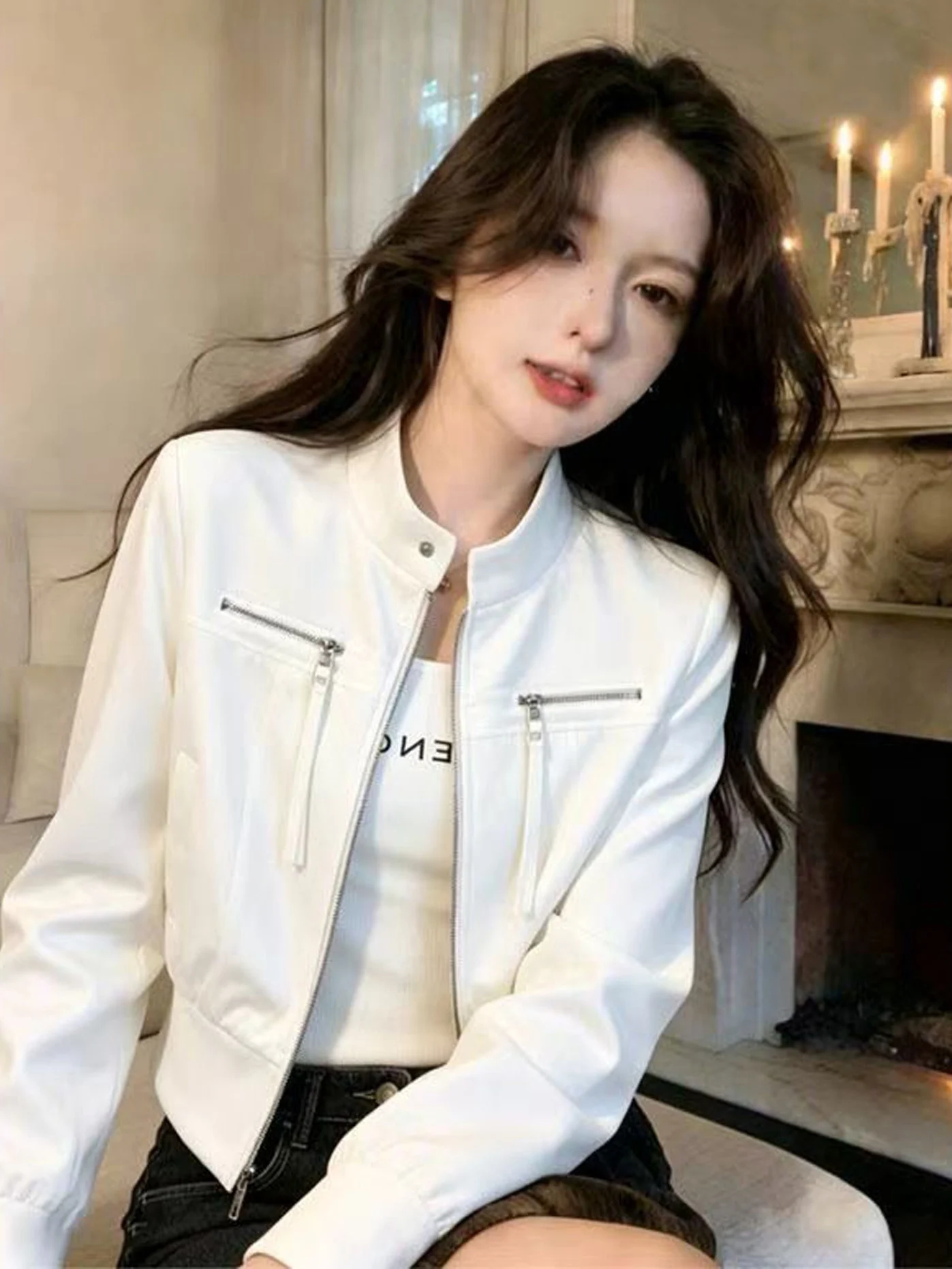 Korean Style Short Fashionable Slim Fit Women's Jacket Autumn New Arrival Popular Trendy Coat Top Quality Material Straight Cut