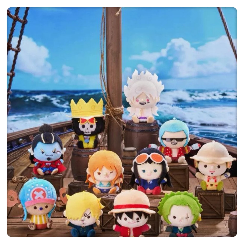 

Hot Genuine KAYOU One Piece Plush finger puppet Luffy Regular Series blind box Anime Figure Monkey.D. Bag Pendant Keychain Gifts