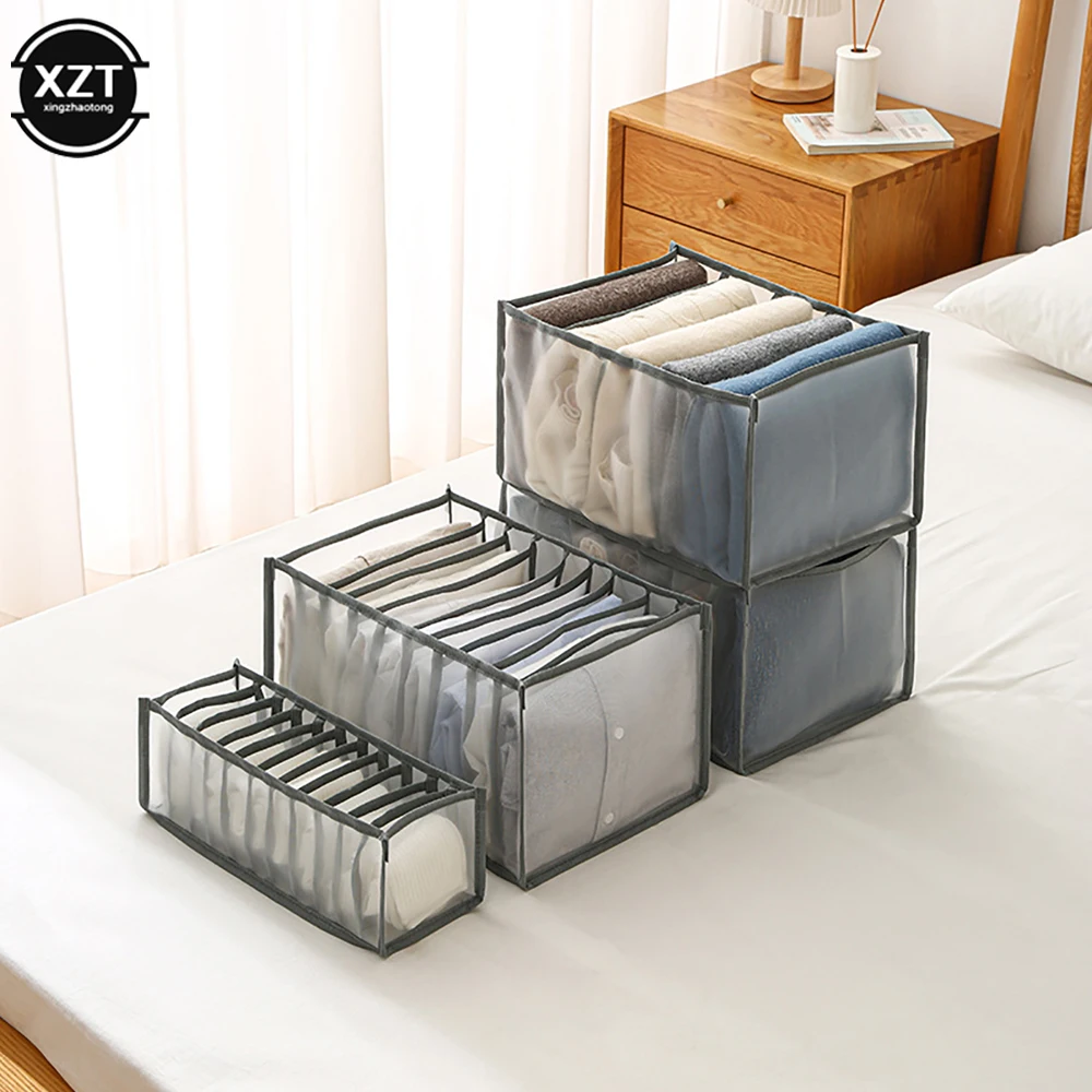 Sweater Clothes Pant Storage Artifact Household Drawer Type Gauze Storage Box Wardrobe Sorting Underwear Compartment Organizers