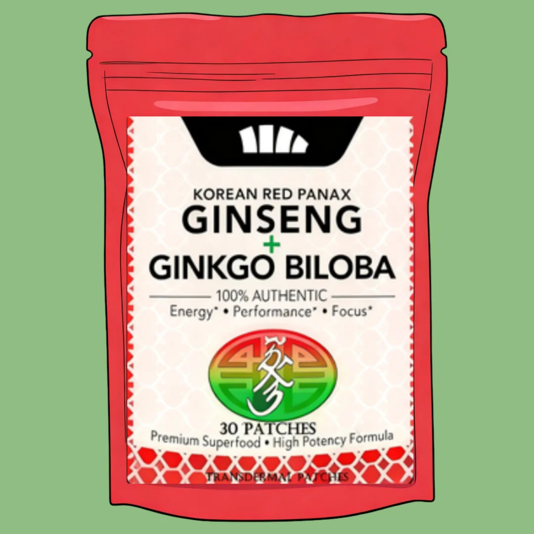 Korean Korean Red Ginseng And Ginkgo Biloba Complex Transdermal Patches For Energy, Focus, Performance, Immune 30 Patches