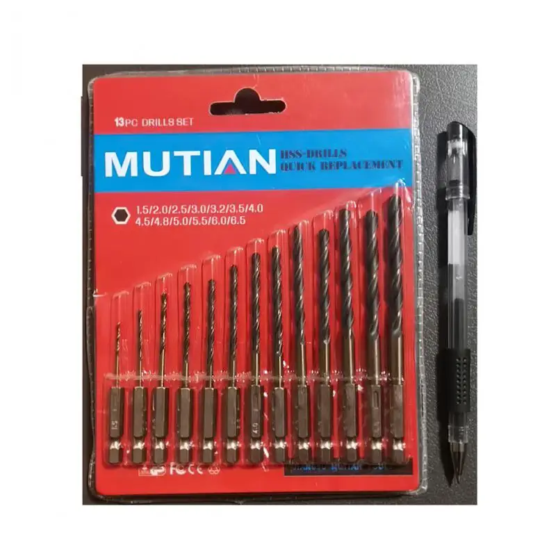 Bor putar Bit Set Titanium batang Hex HSS, alat listrik obeng ketok dengan pengganti cepat kayu plastik logam aluminium Aloi