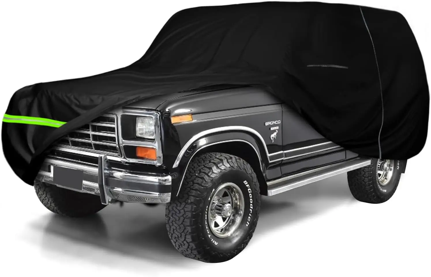 

Waterproof All-Weather Car Cover for 1978-1996 Ford Bronco, 6-Layer Protection with Zipper Door & Windproof Bands