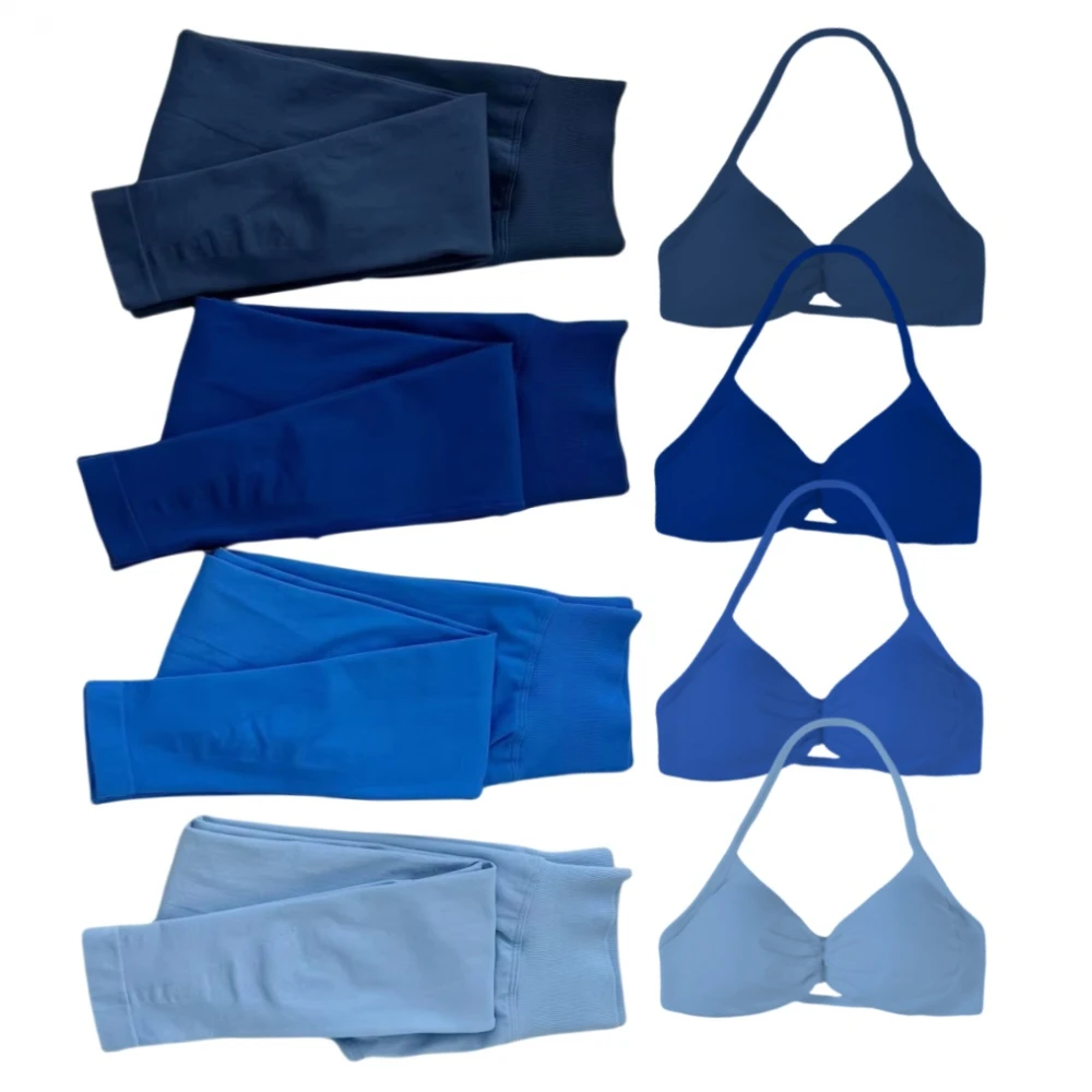 

2 Pcs Yoga Set Strappy Bra&Leggings Ladies Gril's Resistance Training Yoga Pilates Gym Workout Suit High Elastic Seamless Set