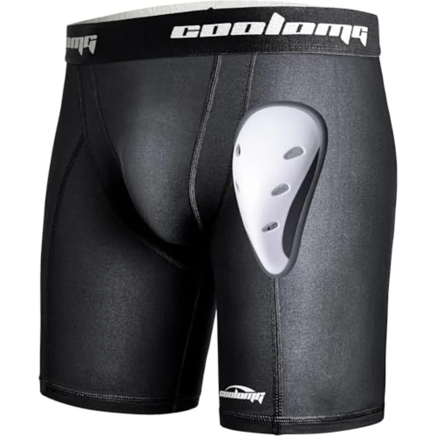 

Mens Compression Shorts with Cup Athletic Baseball Underwear for Football MMA Lacrosse Field Hockey