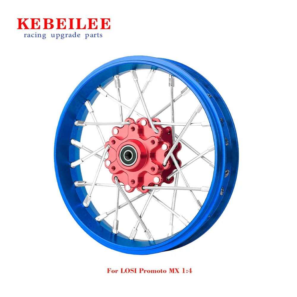 

KEBEILEE CNC Aluminum Front Wheel V2 For LOSI Promoto MX motorcycle 1:4 Blue