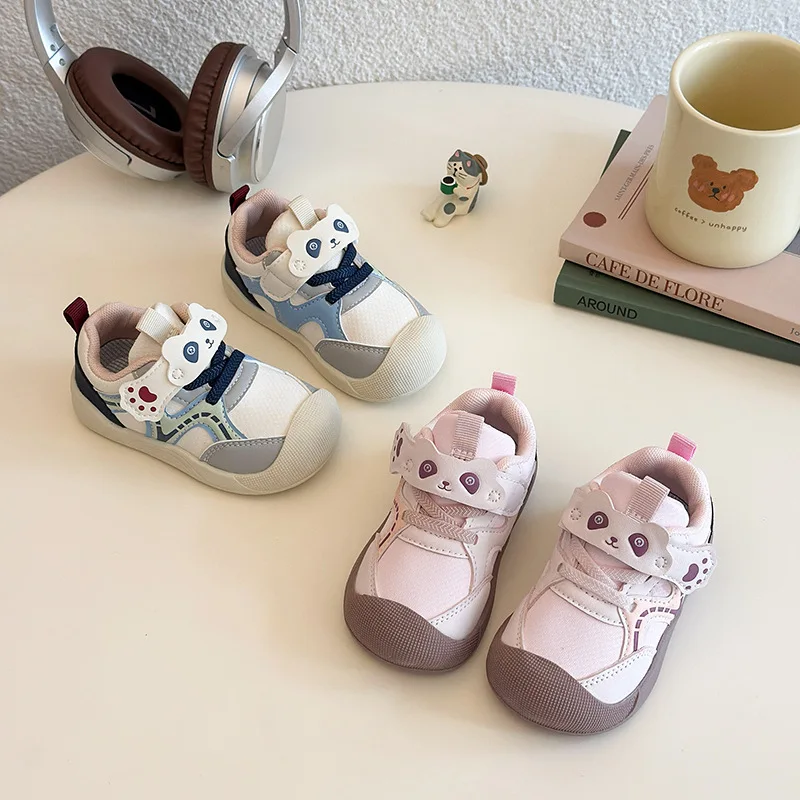 Toddler Kids Sports Shoes 1-4 Years Mesh Leather Stars on Side Boys Girls Shoes Walkers Active Little Ones Children's Sneakers