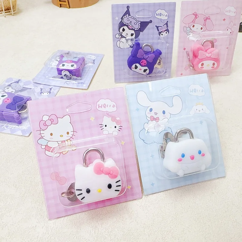 

Hello Kitty Padlock Creative New Fashion Cute Cartoon Silicone Metal Mini Diary Drawer Keychain Hanging Backpack Lock Wholesale