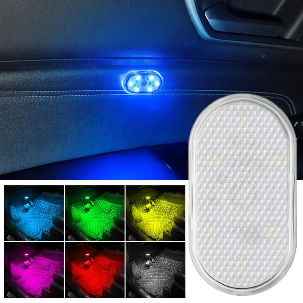 Automotive 6 LED Atmosphere Light Auto Roof Touch Sensor Reading Modification Interior Styling Car Light Mounted Lighting L M7J5