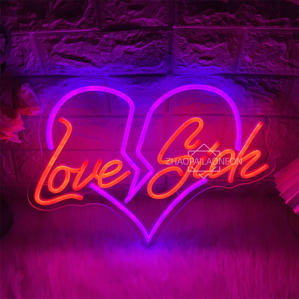 

Love Sick Neon Led Signs Home Room Wedding Wall Hanging Decor Neon LED Lights USB Bedroom Wedding Decoration Neon Signs