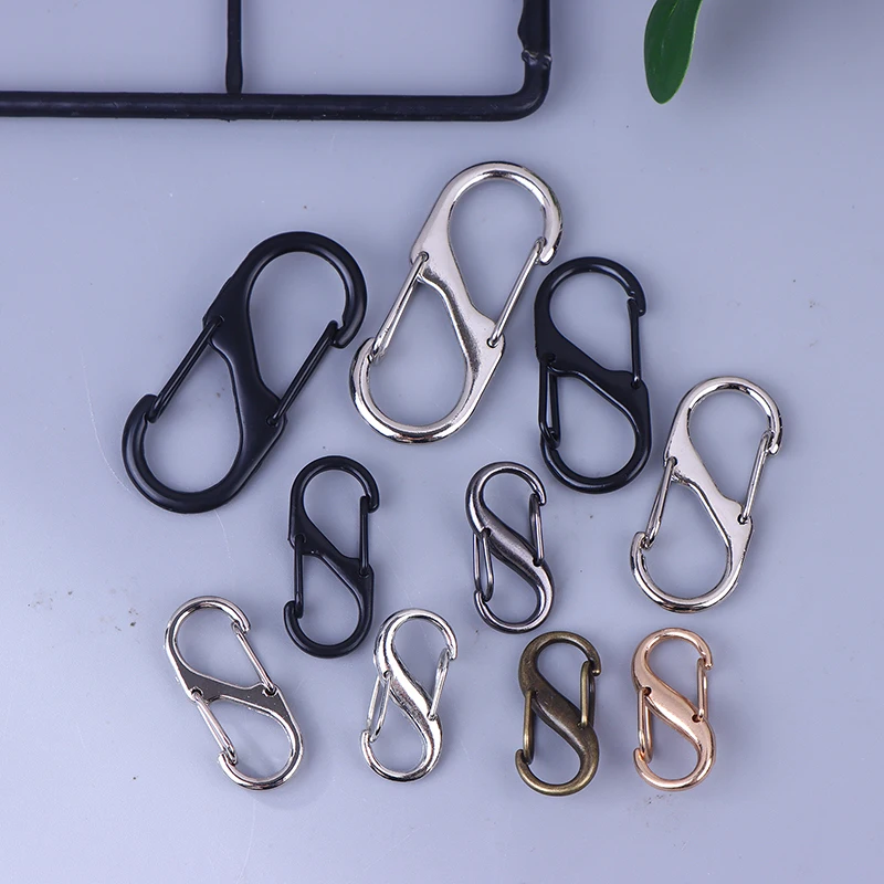 10 Buah Kait S Logam Penjepit Kunci untuk Berkemah Pengikat Ransel Aman Carabiner Gantungan Kunci Kait Cepat untuk Ransel Luar Ruangan