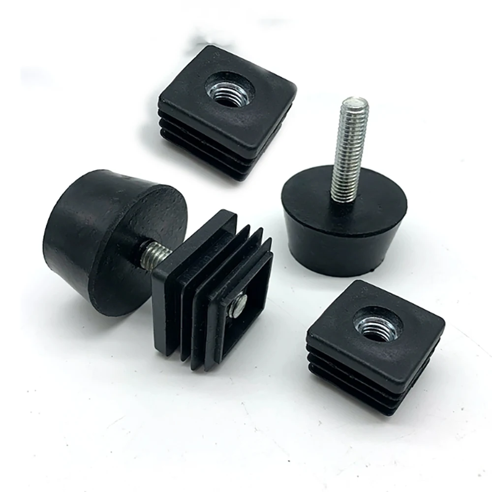 

PP Plastic Square/Round Adjustable Feet Pad M10 M8 Table Chair Furniture Leg Non-Slip Cover Pipe End Cap Floor Protector Pad