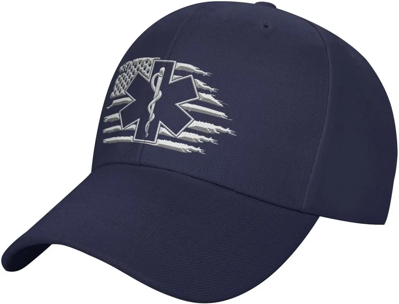 

Американский флаг EMS Star of Life EMT Фельдшер Casquette Регулируемая бейсболка Кепка дальнобойщика Черный