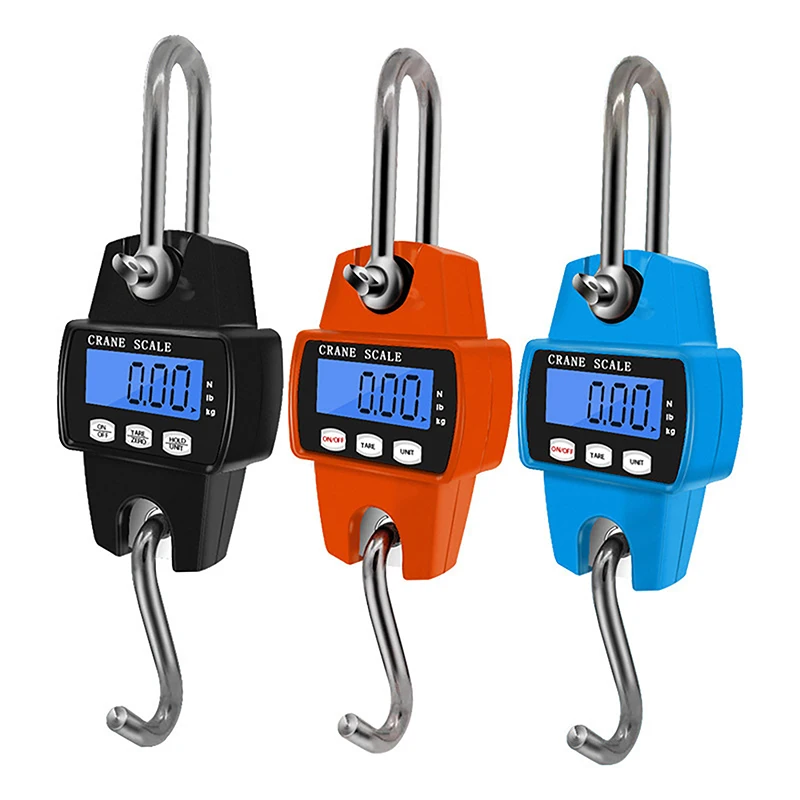 

Stainless Steel 300kg Capacity Electronic Crane Scale, LCD Digital Display, Heavy Duty Industrial Weighing Hanging Scale.