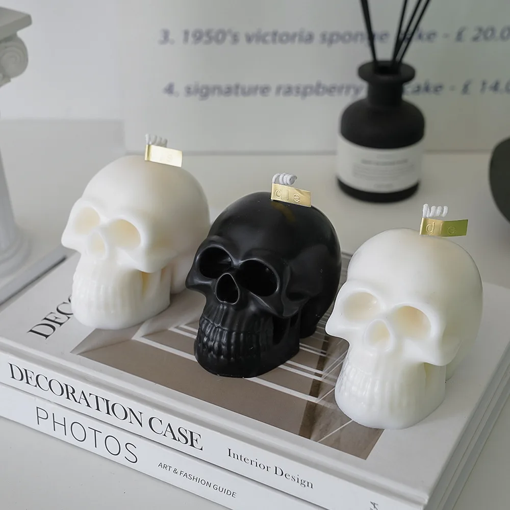 Halloween Soy Wax Handmade Modeling Skull Creative Candles Scented Fragrance Gift Box Decoración