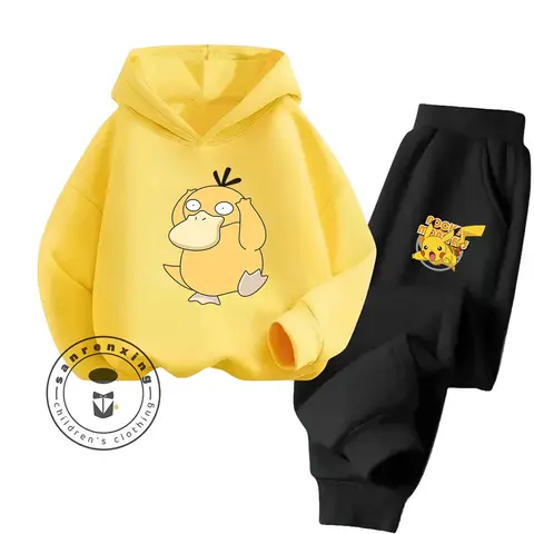 Pokemon 2025 Fashion Hot Sale Cartoon Printed Hoodie Set 2D For Kids Teens Boys Girls Casual With Matching Dress Autumn Winter​