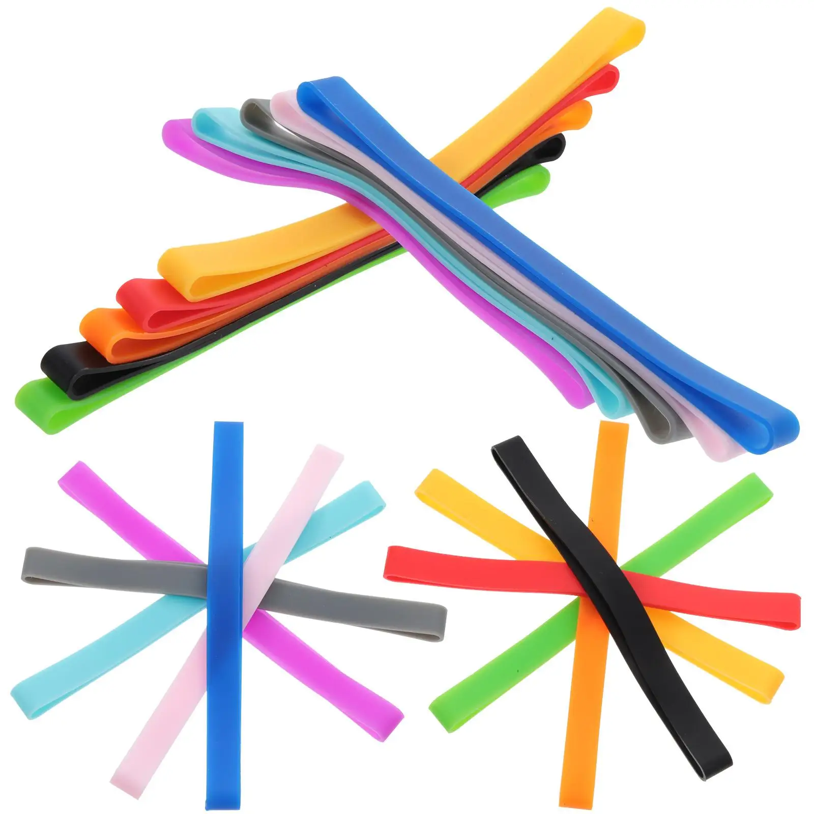 

20Pcs Silicone Bands Elastic Notebooks Journals Office Supplies Bulk Mixed Colors Portable Travel Lightweight Stretchy