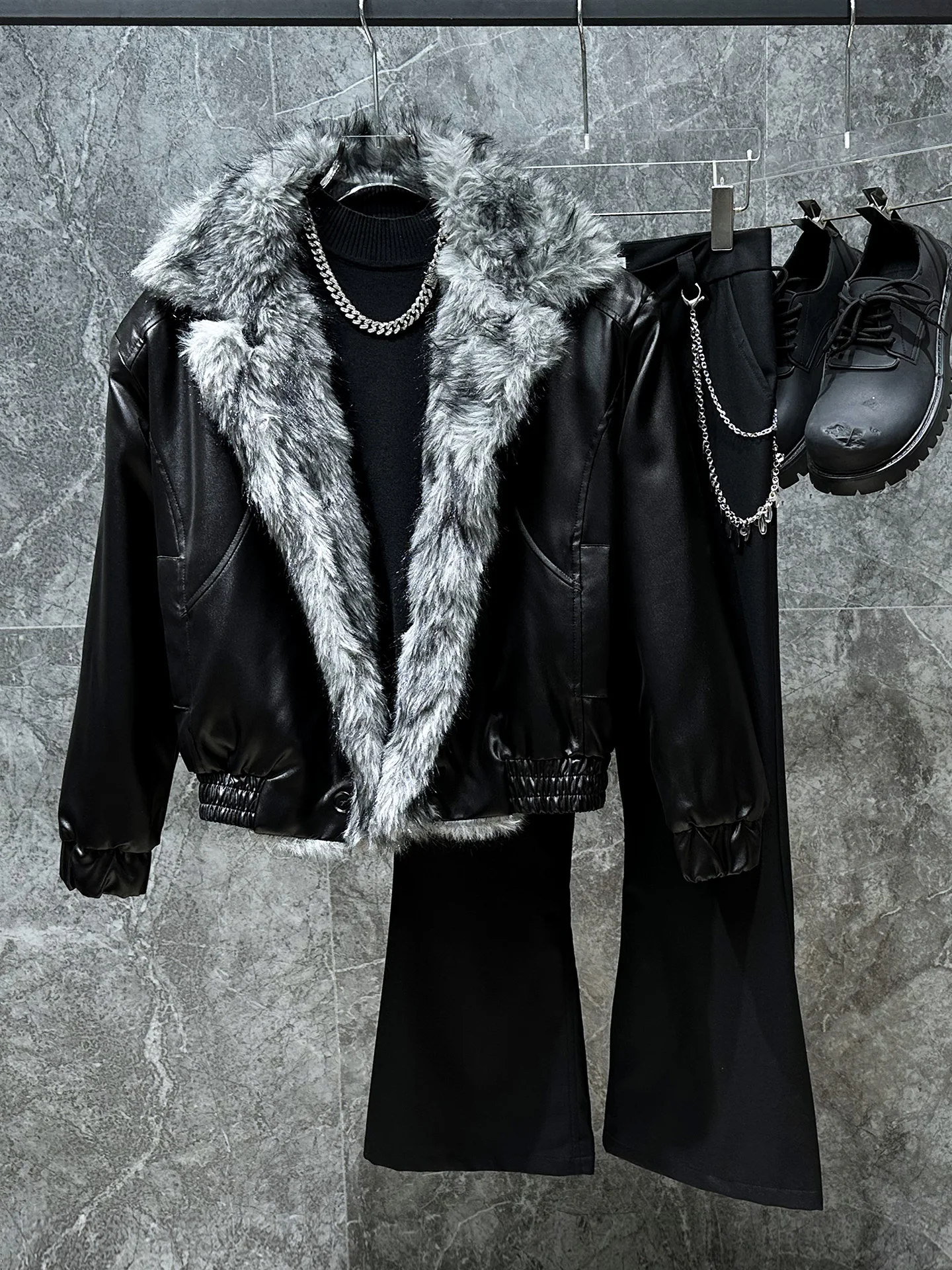 الشتاء النسخة الكورية الجديدة Ins الموضة العصرية تصميم سترة دافئة سميكة فضفاضة عارضة سستة معطف للرجال