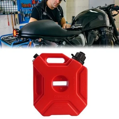 

1.3 Gallon Portable Gas Fuel Tank Red Plastic With Mount Bracket Lock For Motorcycle Outdoor Exploration