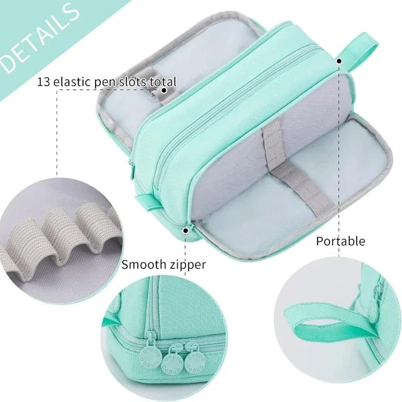 4 Compartment Large Pencil Case Pen Bag Student Pencil Cases Box for Girl Stationery Organizer Holder School Supplies for Office