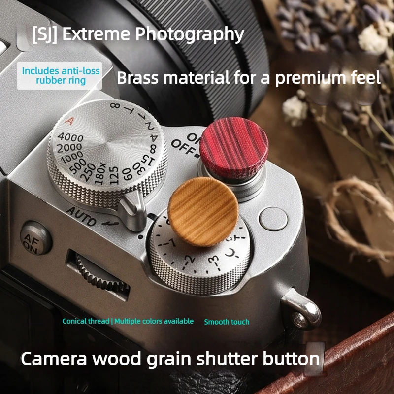 Wooden Wood Shutter Release Button For Fujifilm XM5 XE5 XT30