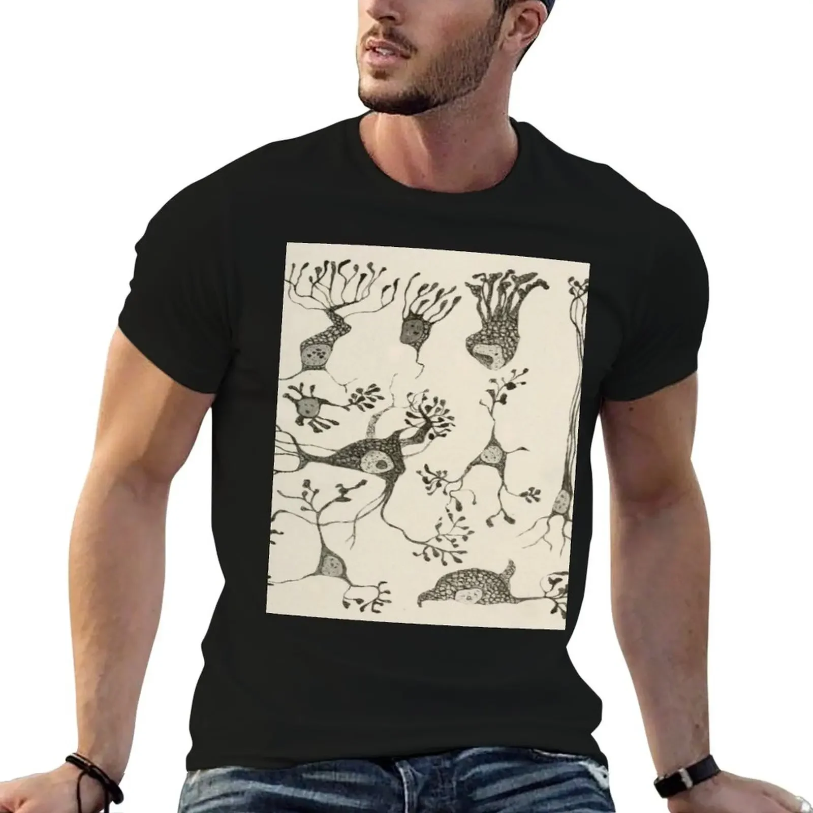 Vintage Neuron Cells T-Shirt summer top vintage Short sleeve tee plus size tops t shirts for men graphic